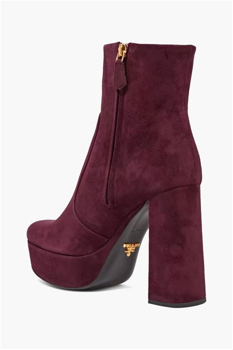 prada peep toe suede platform ankle boots|prada suede platform boots.